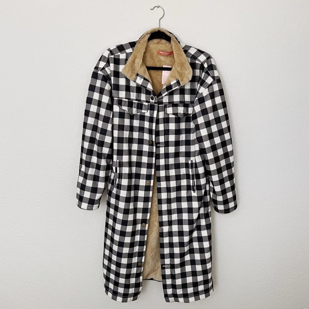 Thirty 6 Point 5 Los Angeles from Love Culture - Plaid Faux Fur Coat/Jacket